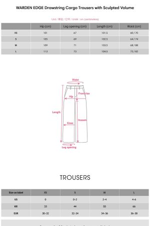 WARDEN EDGE Drawstring Cargo Trousers with Sculpted Volume