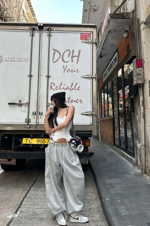 WARDEN EDGE Drawstring Casual Wide-Leg Sweatpants