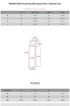 WARDEN EDGE Drawstring Wide Stripe Pants in Washed Linen