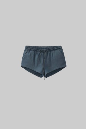 WARDEN EDGE Elastic Waist Curved-Hem Mini Shorts