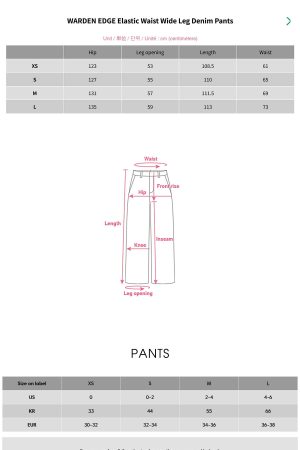 WARDEN EDGE Elastic Waist Wide Leg Denim Pants