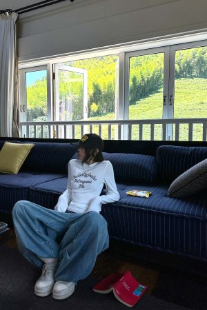 WARDEN EDGE Elastic Waist Wide Leg Denim Pants