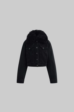Warden Edge Faux Fur Trimmed Denim Jacket