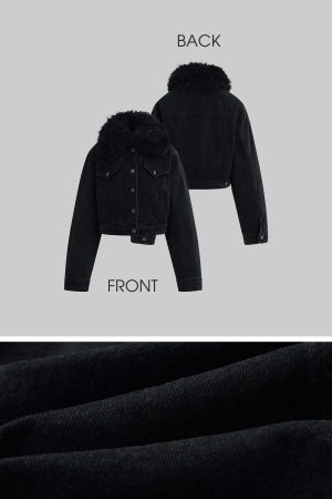 Warden Edge Faux Fur Trimmed Denim Jacket