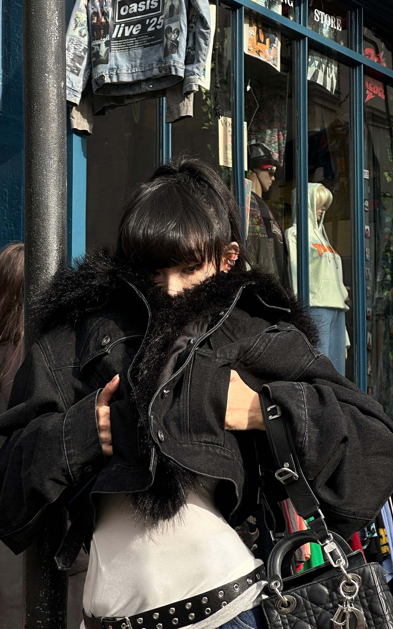 Warden Edge Faux Fur Trimmed Denim Jacket Warden Edge Faux Fur Trimmed Denim Jacket