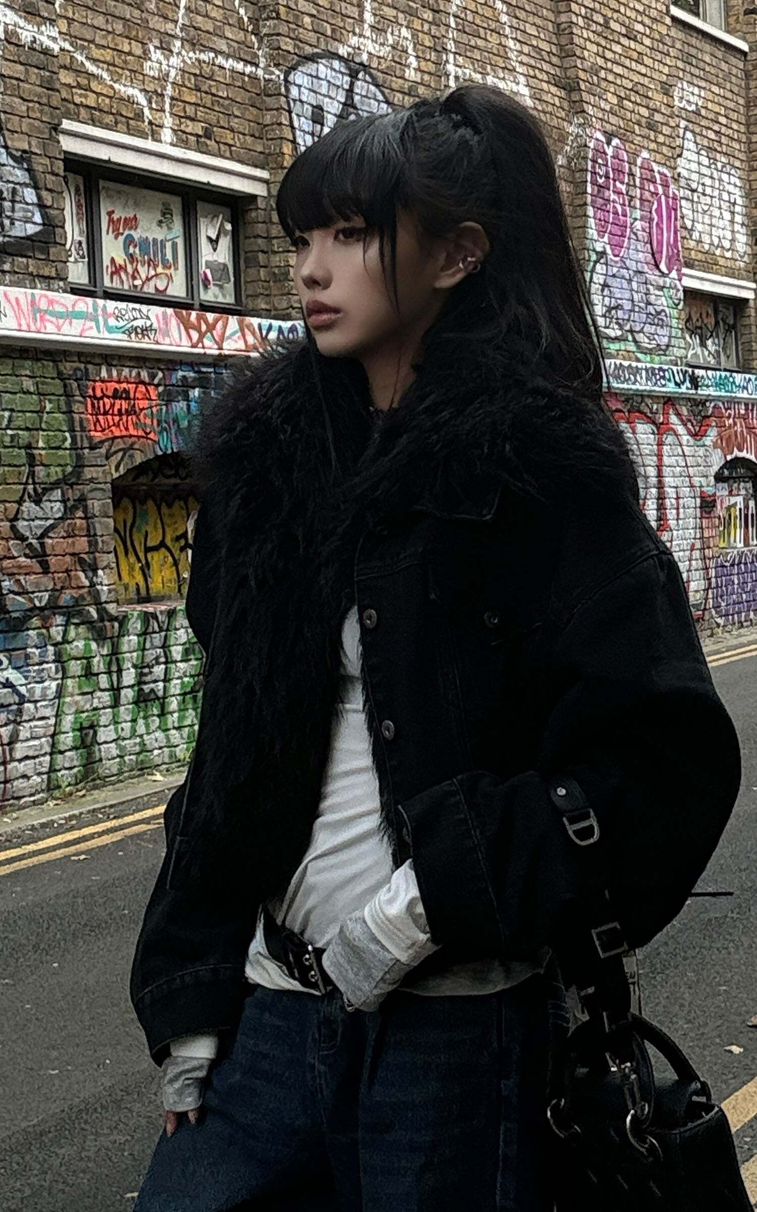 Warden Edge Faux Fur Trimmed Denim Jacket Warden Edge Faux Fur Trimmed Denim Jacket