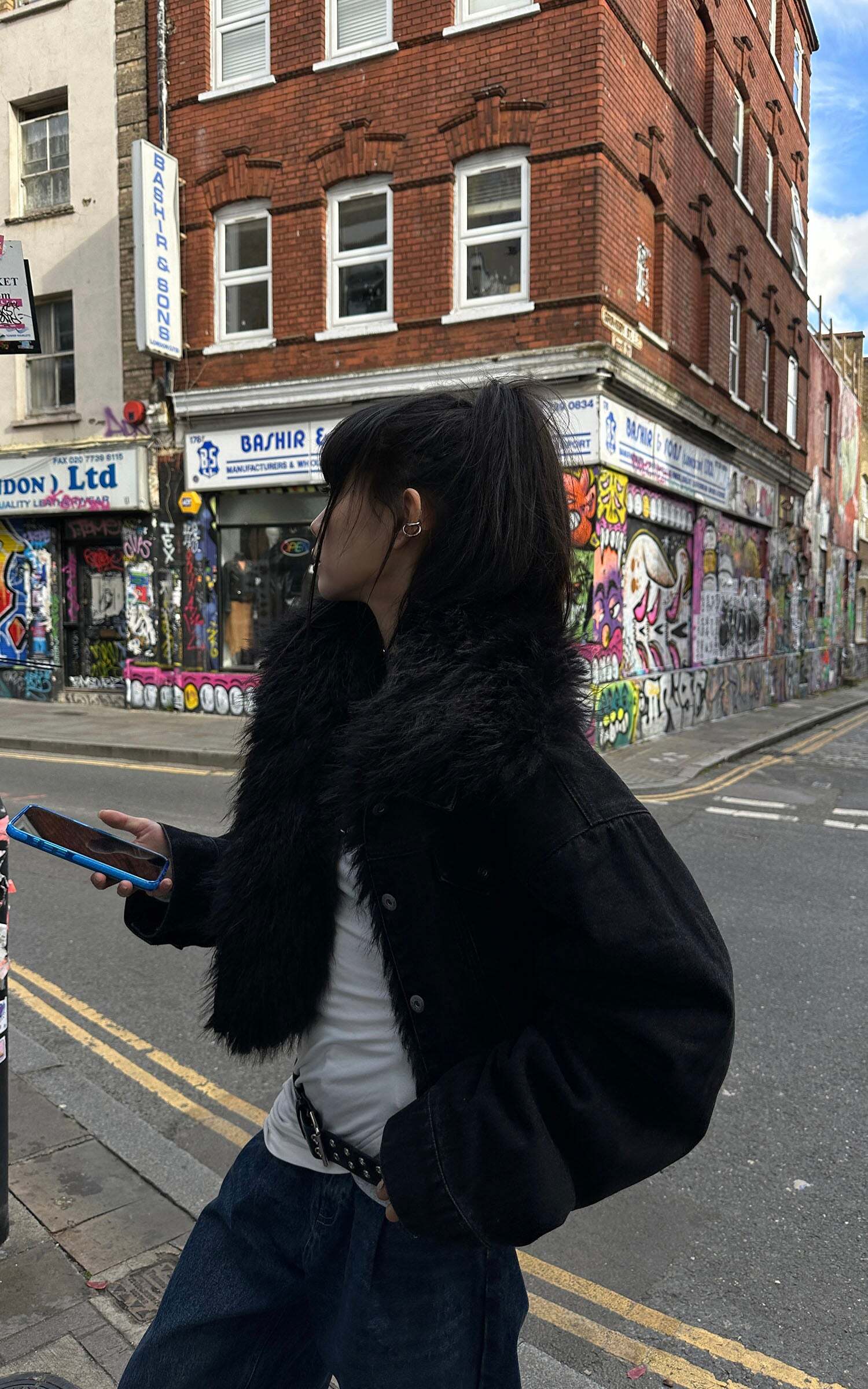 Warden Edge Faux Fur Trimmed Denim Jacket Warden Edge Faux Fur Trimmed Denim Jacket