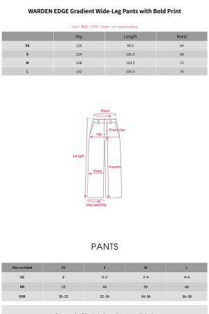 WARDEN EDGE Gradient Wide-Leg Pants with Bold Print