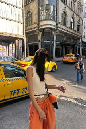 WARDEN EDGE Gradient Wide-Leg Pants with Bold Print