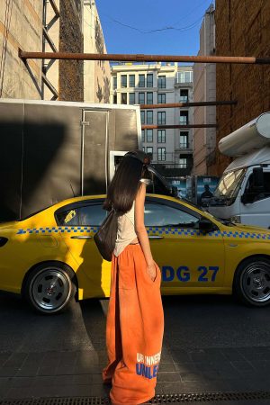 WARDEN EDGE Gradient Wide-Leg Pants with Bold Print