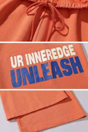 WARDEN EDGE Gradient Wide-Leg Pants with Bold Print