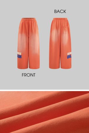 WARDEN EDGE Gradient Wide-Leg Pants with Bold Print