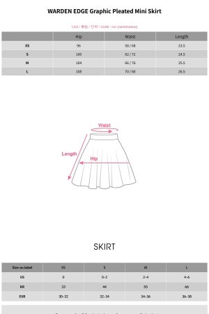 WARDEN EDGE Graphic Pleated Mini Skirt