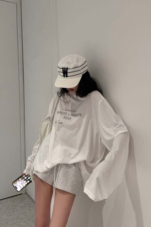 WARDEN EDGE Graphic Print Long Sleeve T-Shirt Minimal Streetwear Style