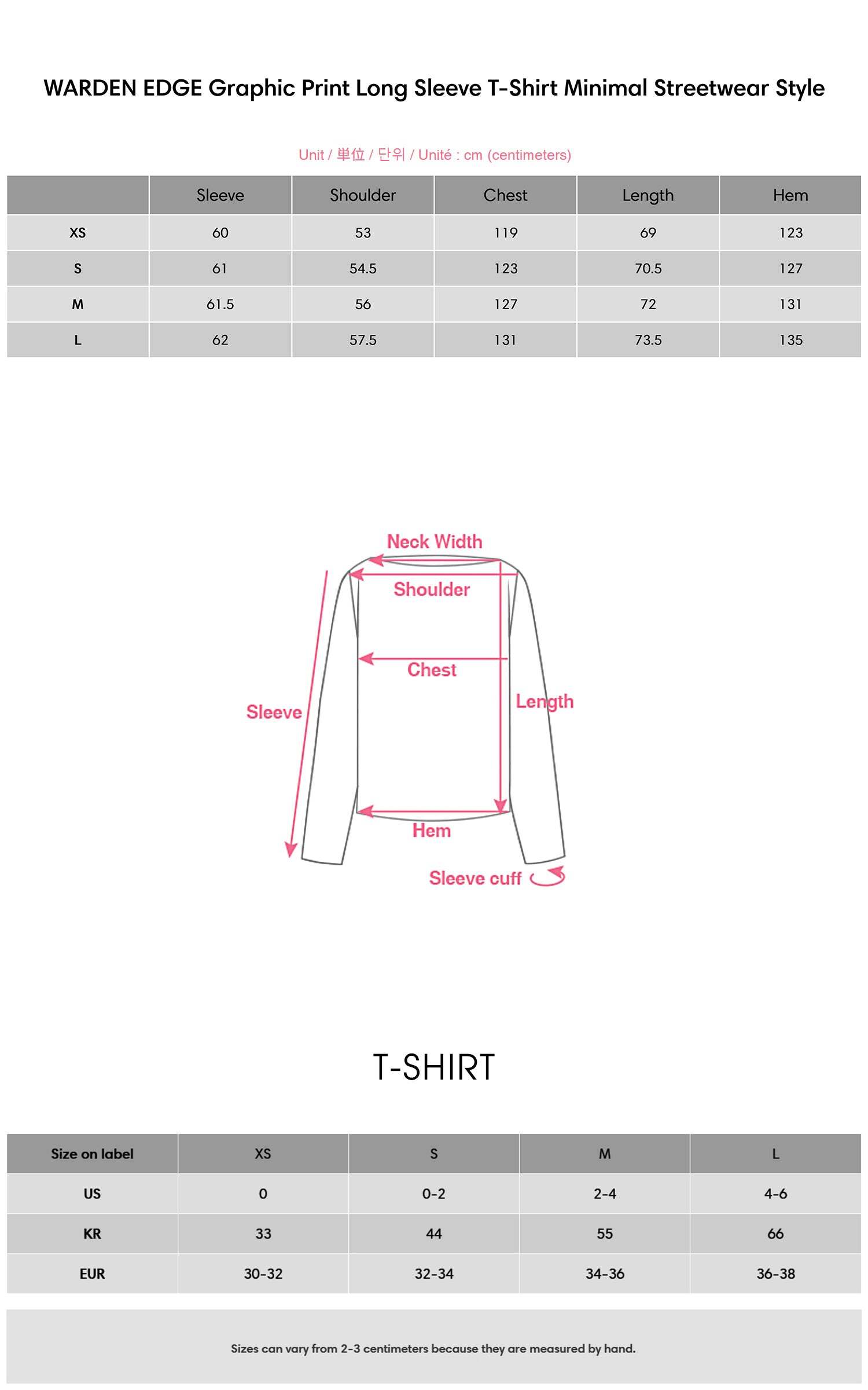 WARDEN EDGE Graphic Print Long Sleeve T-Shirt Minimal Streetwear Style WARDEN EDGE Graphic Print Long Sleeve T-Shirt Minimal Streetwear Style