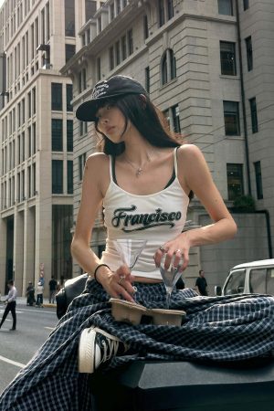 WARDEN EDGE Graphic Strap Tank Top with Urban Street Style