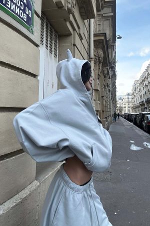 WARDEN EDGE Grey-Blue Hoodie Sweatpants Set