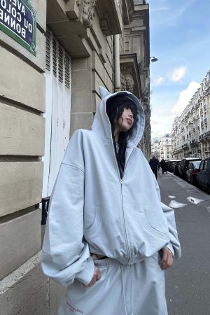 WARDEN EDGE Grey-Blue Hoodie Sweatpants Set