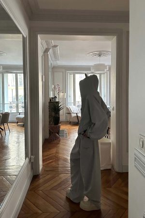 WARDEN EDGE Grey-Blue Hoodie Sweatpants Set