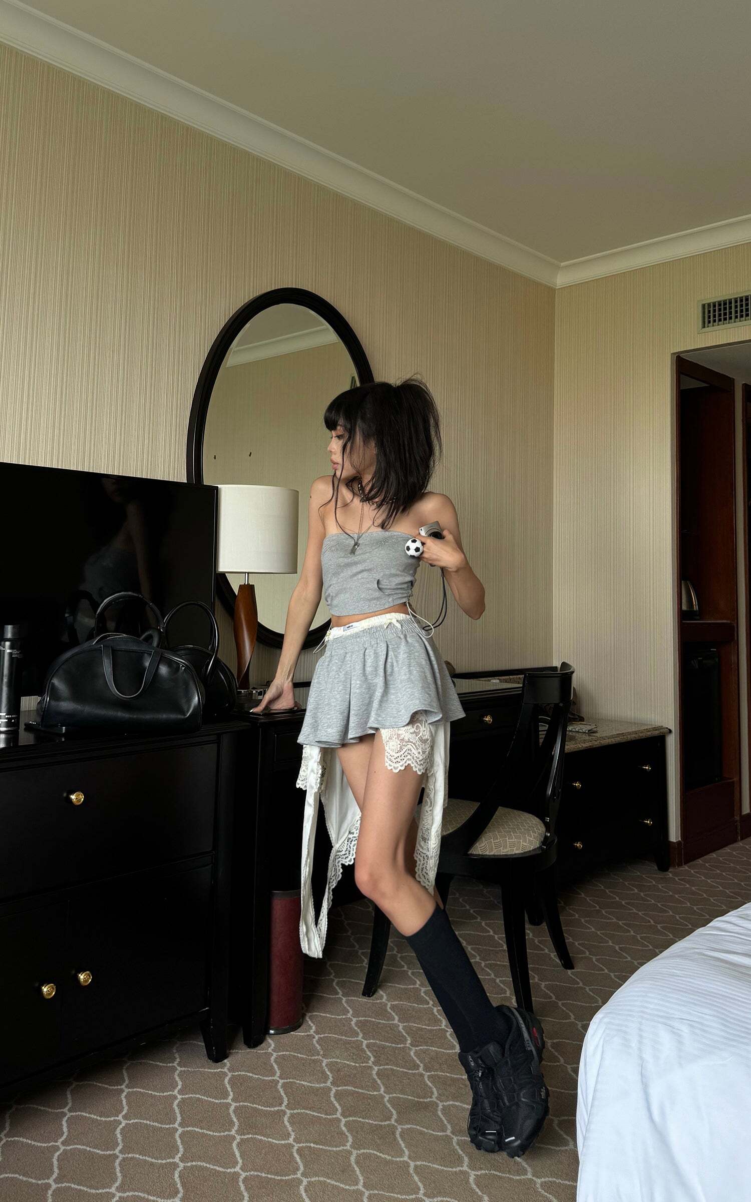 WARDEN EDGE Grey Contrast-Layered Lounge Set WARDEN EDGE Grey Contrast-Layered Lounge Set