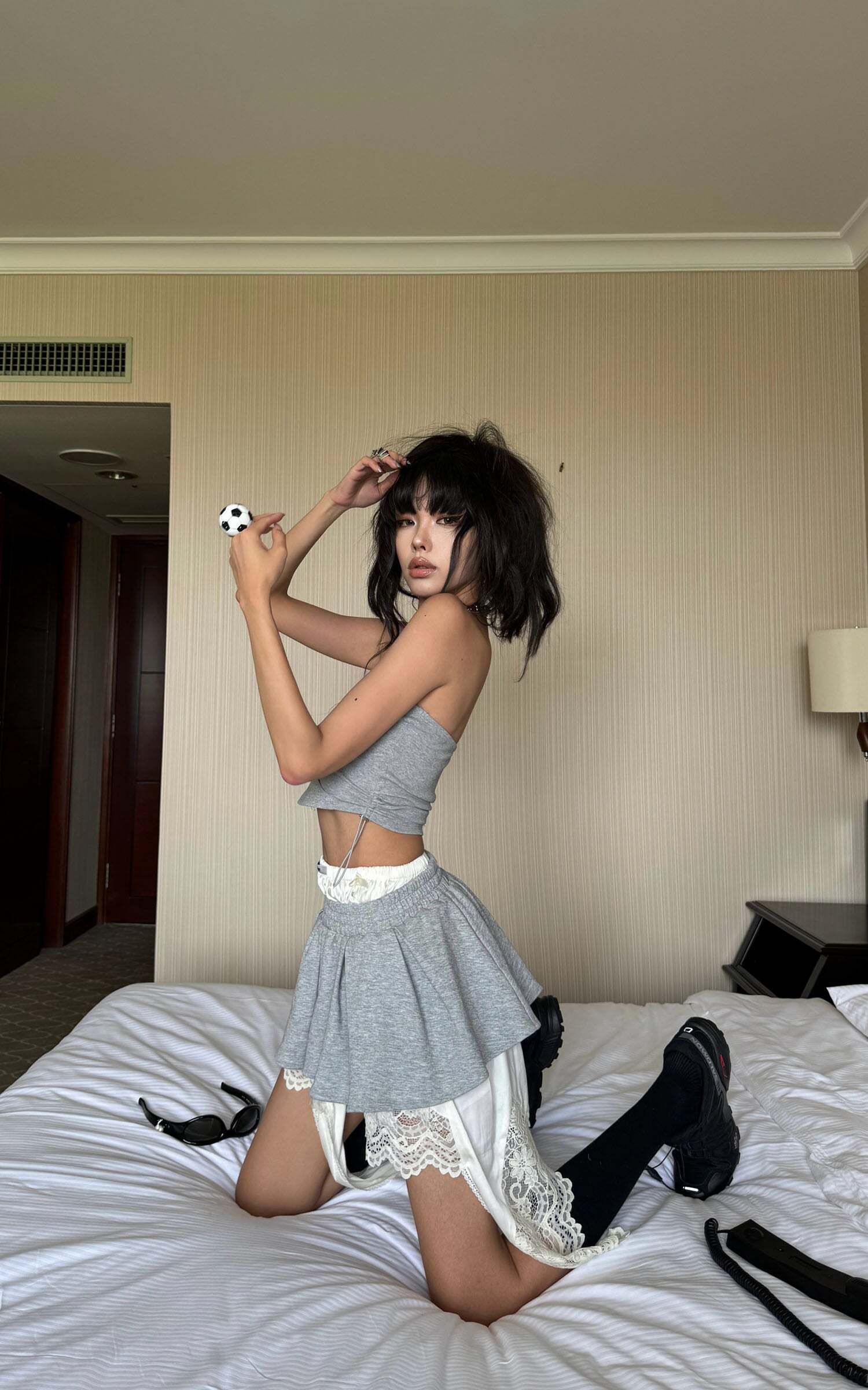 WARDEN EDGE Grey Contrast-Layered Lounge Set WARDEN EDGE Grey Contrast-Layered Lounge Set