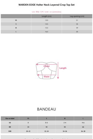 WARDEN EDGE Halter Neck Layered Crop Top Set