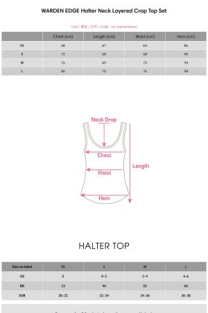 WARDEN EDGE Halter Neck Layered Crop Top Set