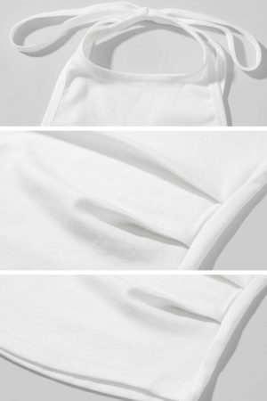 WARDEN EDGE Halter Neck Layered Crop Top Set