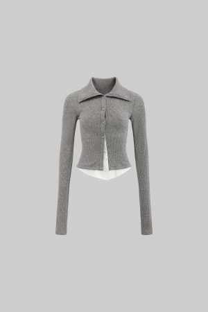 WARDEN EDGE High Neck Layered Effect Long-Sleeve Top