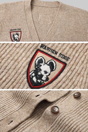 WARDEN EDGE Knitted Cardigan & Scarf Set