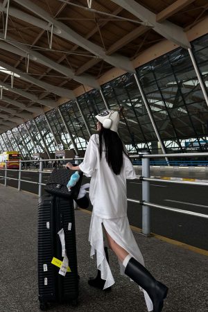 WARDEN EDGE Layered Asymmetric Midi Skirt in Mixed Textures