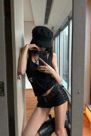 WARDEN EDGE Layered Draped Tank Top with Side Strap