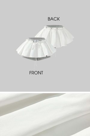 WARDEN EDGE Layered Mini Skirt with Contrast Drawstring Waist and Sporty Cotton Shorts