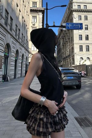 WARDEN EDGE Layered Mini Skirt with Drawstring Detail