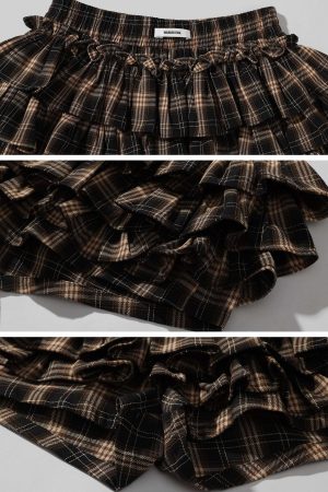 WARDEN EDGE Layered Mini Skirt with Drawstring Detail