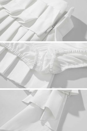 WARDEN EDGE Layered Pleated Mini Skirt Shorts