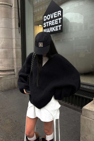 WARDEN EDGE Layered V-Neck Knit Sweater