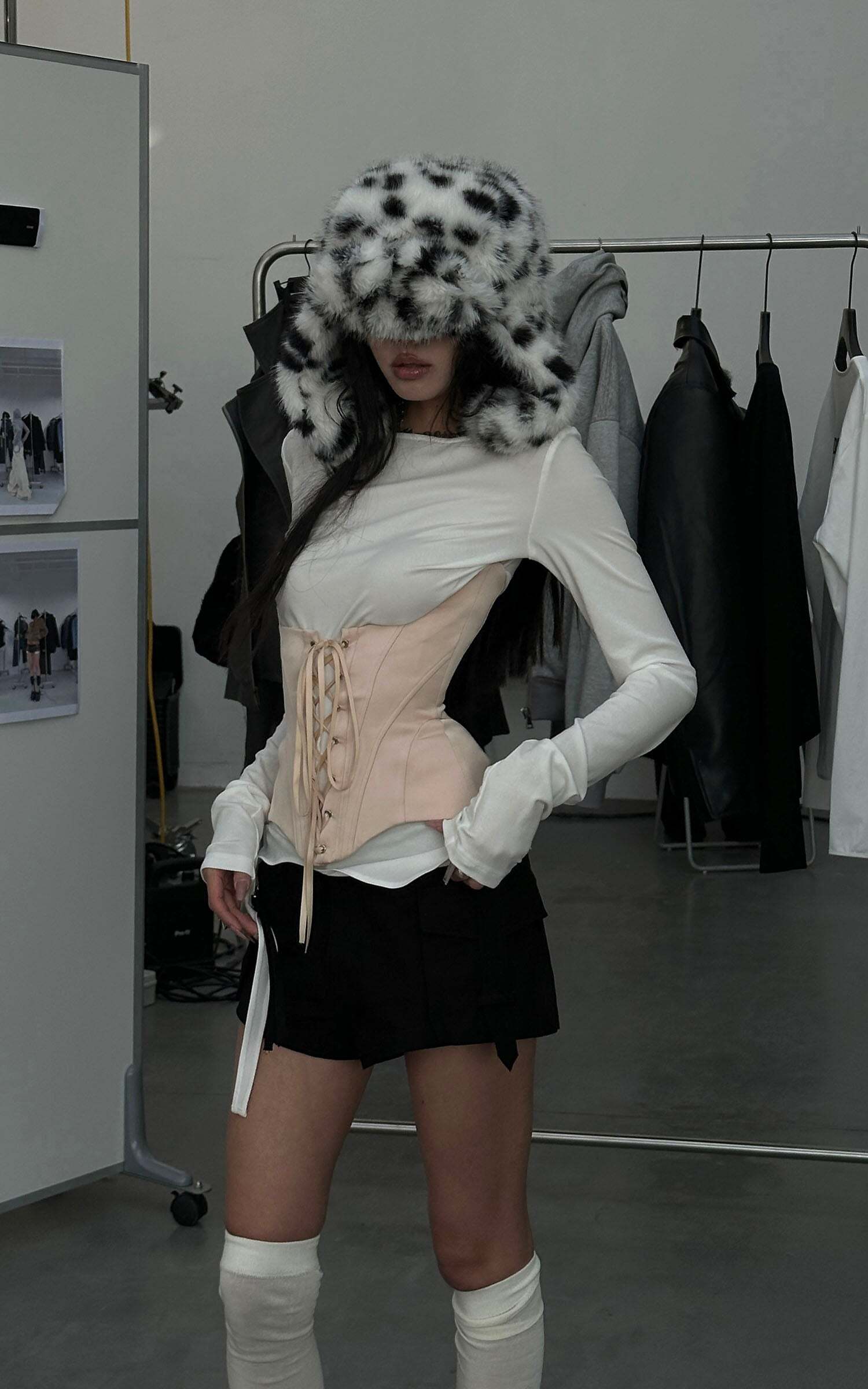 WARDEN EDGE Long-Sleeve T-Shirt Tied-Waist Corset Set WARDEN EDGE Long-Sleeve T-Shirt Tied-Waist Corset Set