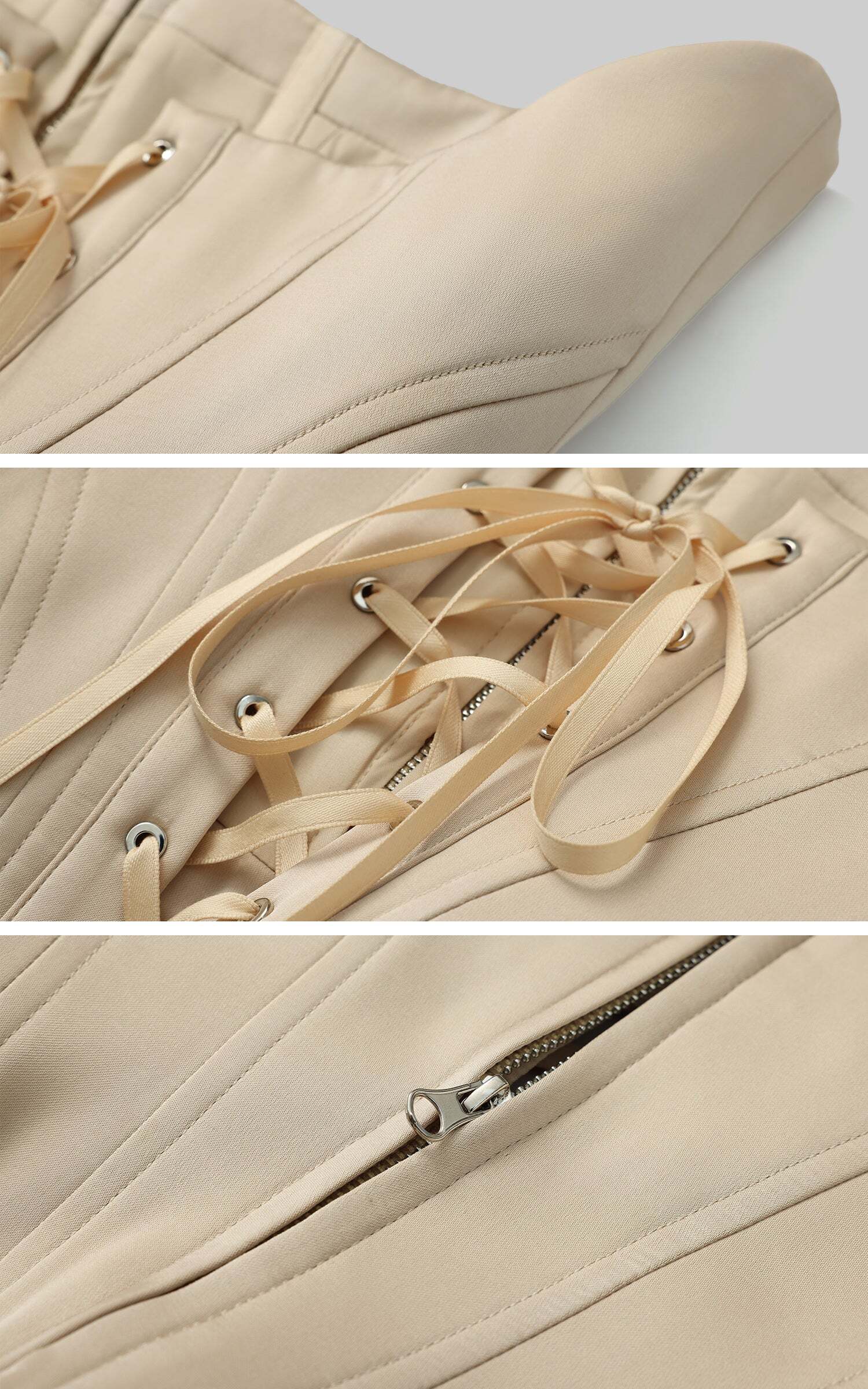 WARDEN EDGE Long-Sleeve T-Shirt Tied-Waist Corset Set WARDEN EDGE Long-Sleeve T-Shirt Tied-Waist Corset Set