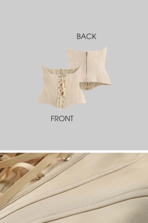 WARDEN EDGE Long-Sleeve T-Shirt Tied-Waist Corset Set