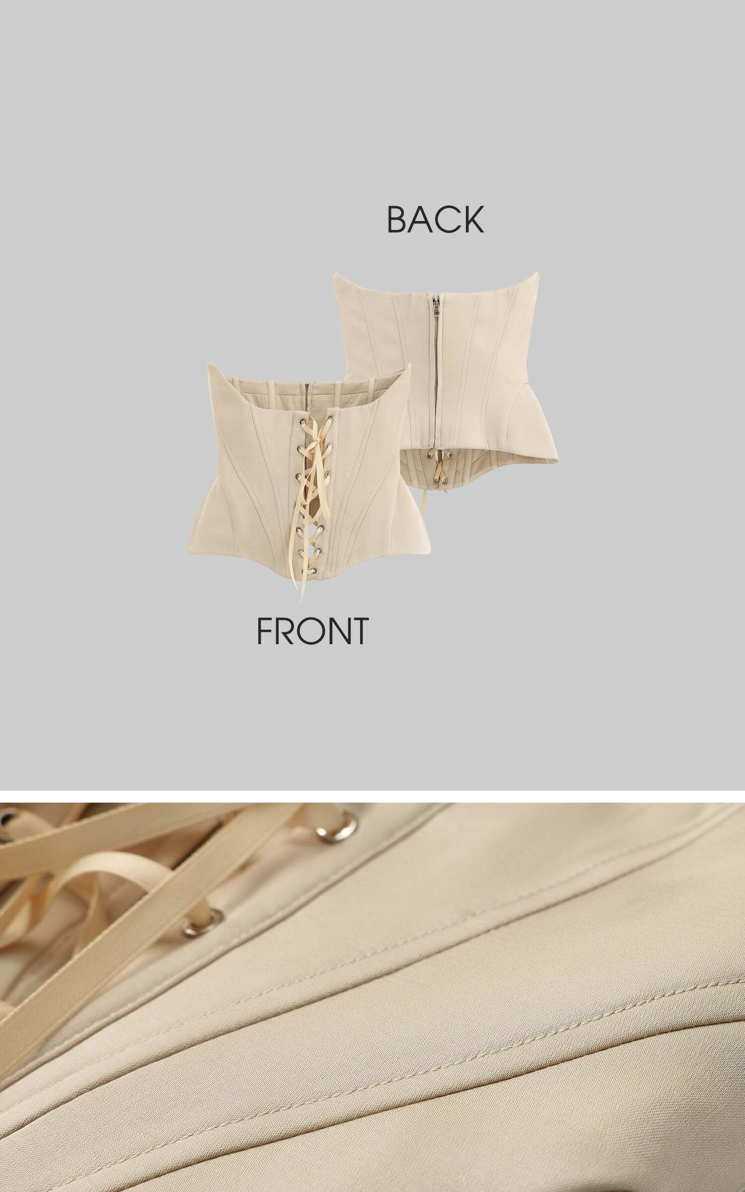 WARDEN EDGE Long-Sleeve T-Shirt Tied-Waist Corset Set WARDEN EDGE Long-Sleeve T-Shirt Tied-Waist Corset Set