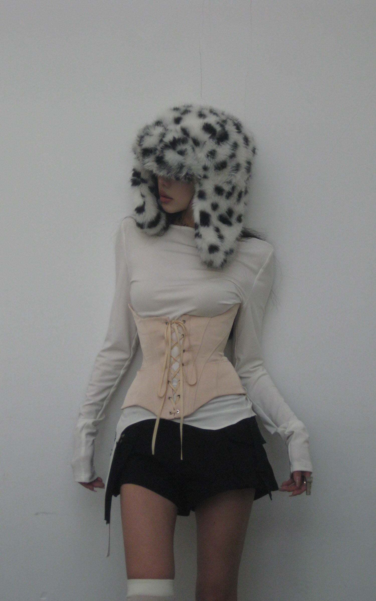 WARDEN EDGE Long-Sleeve T-Shirt Tied-Waist Corset Set WARDEN EDGE Long-Sleeve T-Shirt Tied-Waist Corset Set