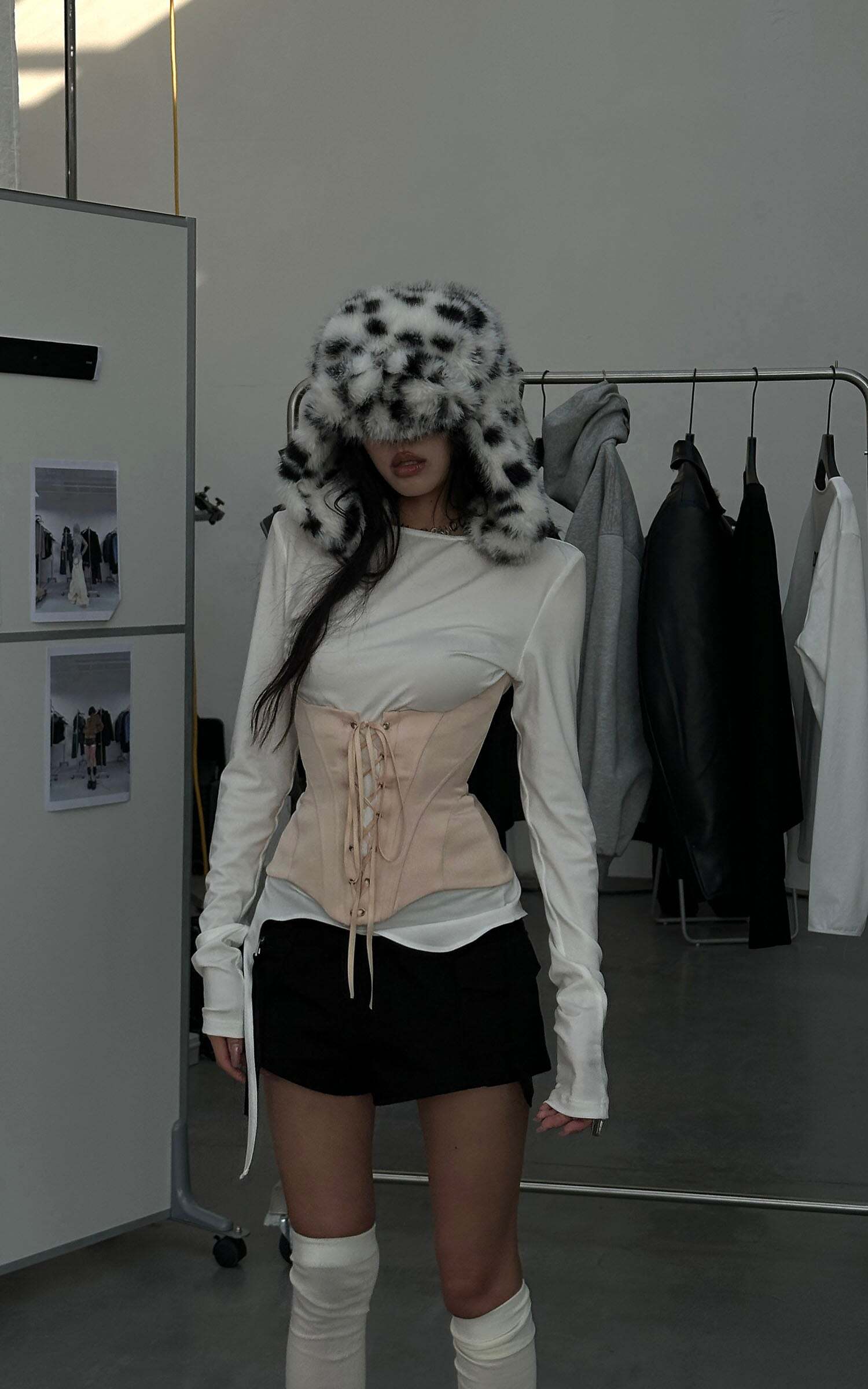 WARDEN EDGE Long-Sleeve T-Shirt Tied-Waist Corset Set WARDEN EDGE Long-Sleeve T-Shirt Tied-Waist Corset Set