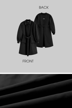 WARDEN EDGE Longline Black Trench Coat
