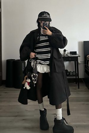 WARDEN EDGE Longline Black Trench Coat