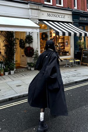 WARDEN EDGE Longline Black Trench Coat