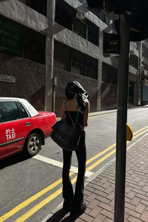 WARDEN EDGE Low-Waist Flared Pants & Cropped Camisole Set