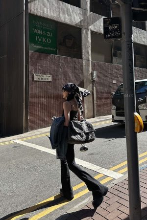 WARDEN EDGE Low-Waist Flared Pants & Cropped Camisole Set