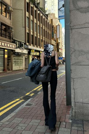 WARDEN EDGE Low-Waist Flared Pants & Cropped Camisole Set