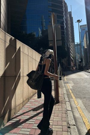 WARDEN EDGE Low-Waist Flared Pants & Cropped Camisole Set